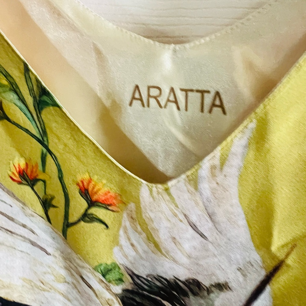 Aratta THE LEGEND OF THE CRANE Yellow Reversible Camisole NEW - Picture 8 of 10